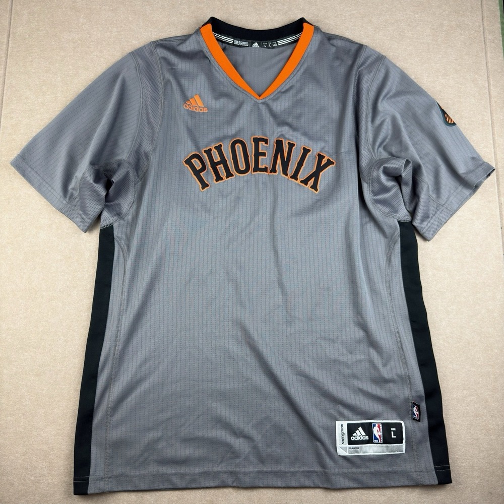 Adidas Phoenix Suns Shirt Mens L Gray NBA Swingman V-Neck Jersey Basketball